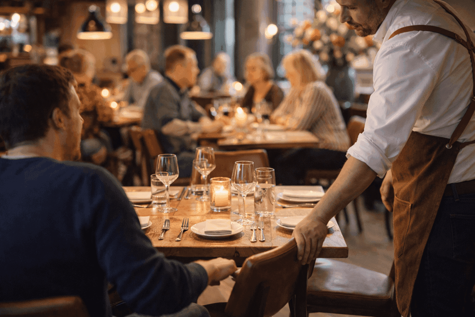 Chef die een gerecht afmaakt in de keuken